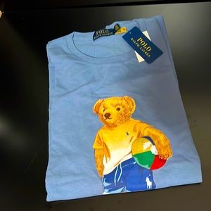 NEW Polo Ralph Lauren Blue Tropical Beach Bear T shirt